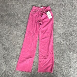 Zara Vibrant Pink Denim Pants